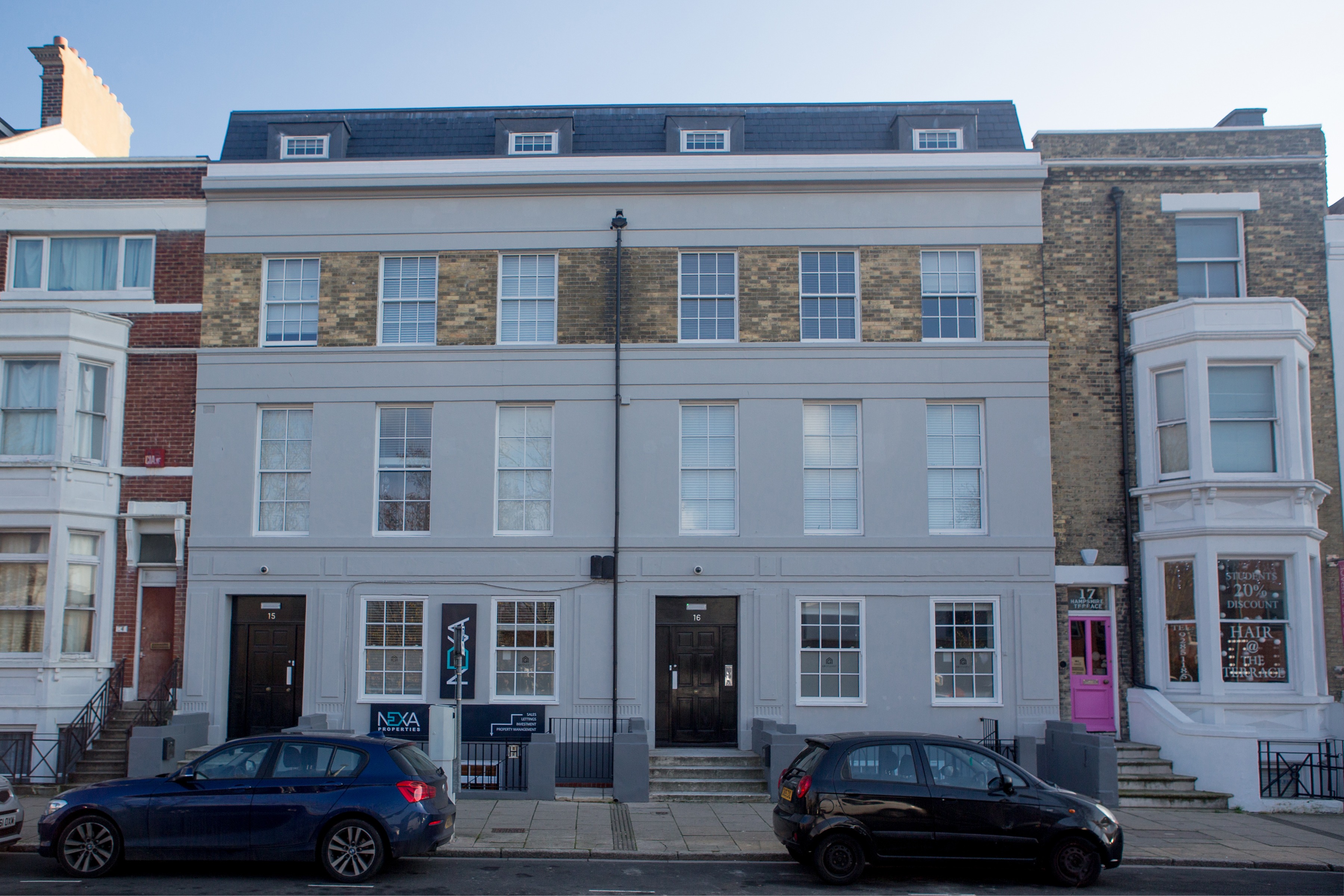 A completed redevelopment within an existing street